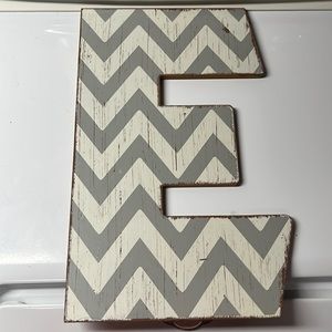 Wooden Chevron letter E
